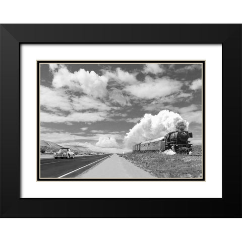 Interstate 59 Black Modern Wood Framed Art Print with Double Matting by Gasoline Images
