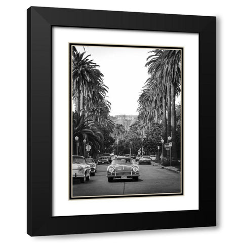 Boulevard in Hollywood - BW Black Modern Wood Framed Art Print with Double Matting by Gasoline Images