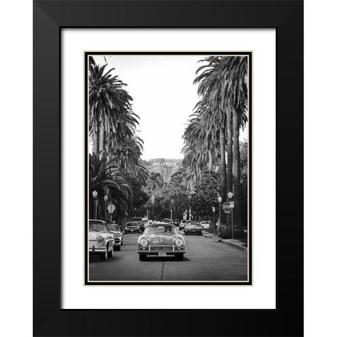 Boulevard in Hollywood - BW Black Modern Wood Framed Art Print with Double Matting by Gasoline Images