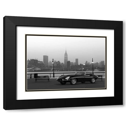 Vintage Spyder in NYC - BW Black Modern Wood Framed Art Print with Double Matting by Gasoline Images