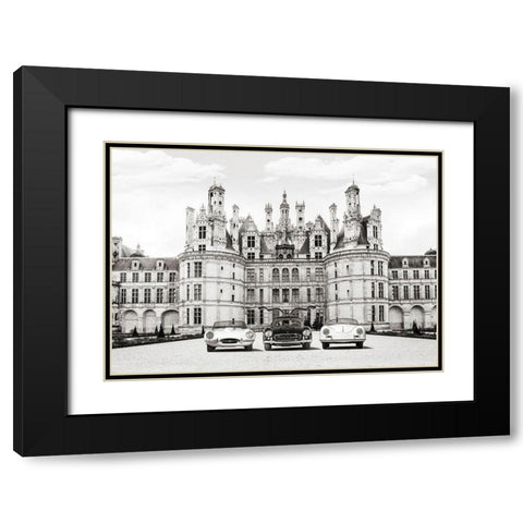 Vintage Roadsters at French Castle Black Modern Wood Framed Art Print with Double Matting by Gasoline Images