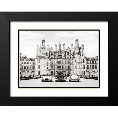 Vintage Roadsters at French Castle Black Modern Wood Framed Art Print with Double Matting by Gasoline Images