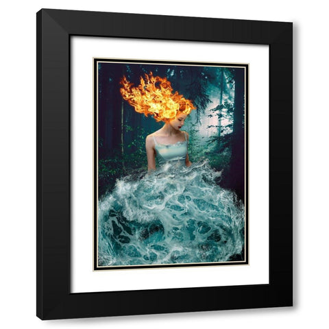 Mother Nature Black Modern Wood Framed Art Print with Double Matting by Lauren, Julian
