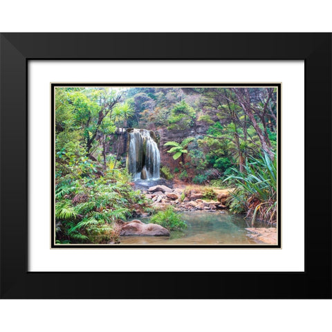 Rainforest waterfall - detail Black Modern Wood Framed Art Print with Double Matting by Pangea Images