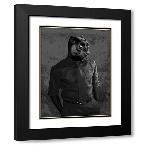 Dark Knight Black Modern Wood Framed Art Print with Double Matting by VizLab