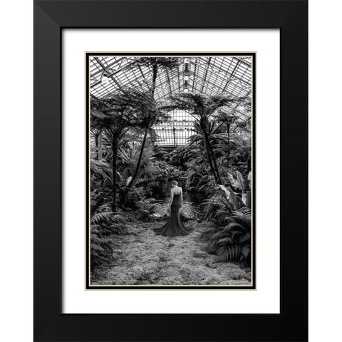 Unconventional Womenscape #2-Jardin dHiver-detail (BW) Black Modern Wood Framed Art Print with Double Matting by Lauren, Julian