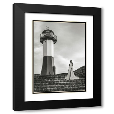 Unconventional Womenscape #3 (BW) Black Modern Wood Framed Art Print with Double Matting by Lauren, Julian