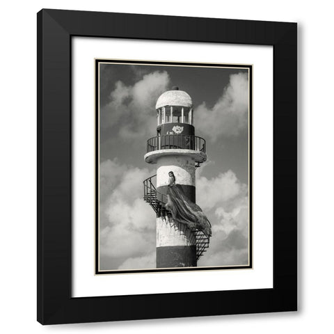 Unconventional Womenscape #4 (BW) Black Modern Wood Framed Art Print with Double Matting by Lauren, Julian