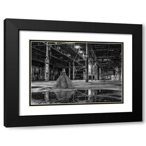 Unconventional Womenscape #8-The Factory (BW) Black Modern Wood Framed Art Print with Double Matting by Lauren, Julian