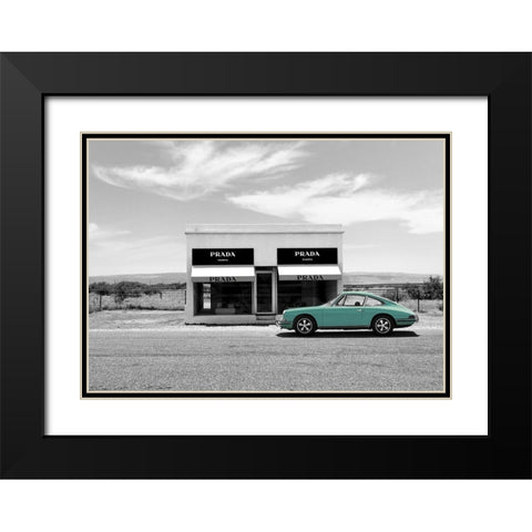 Marfa-Texas (BW) Black Modern Wood Framed Art Print with Double Matting by Lauren, Julian
