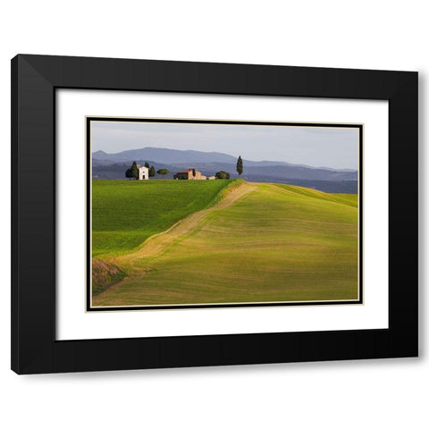 Val dOrcia-Siena-Tuscany Black Modern Wood Framed Art Print with Double Matting by Pangea Images