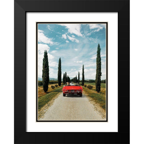 Sportscar in Tuscany Black Modern Wood Framed Art Print with Double Matting by Gasoline Images
