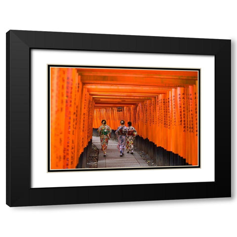 Fushimi Inari Shrine-Kyoto Black Modern Wood Framed Art Print with Double Matting by Pangea Images
