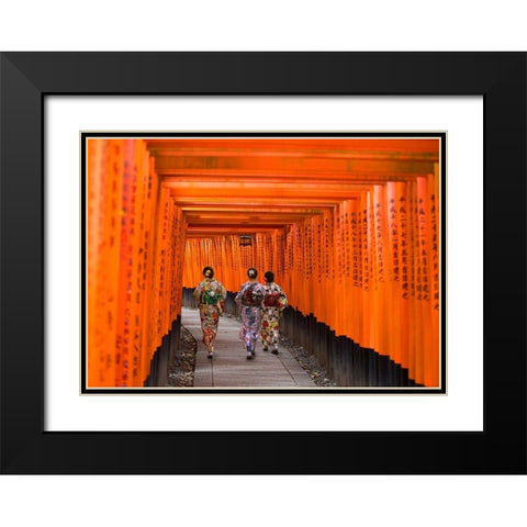 Fushimi Inari Shrine-Kyoto Black Modern Wood Framed Art Print with Double Matting by Pangea Images