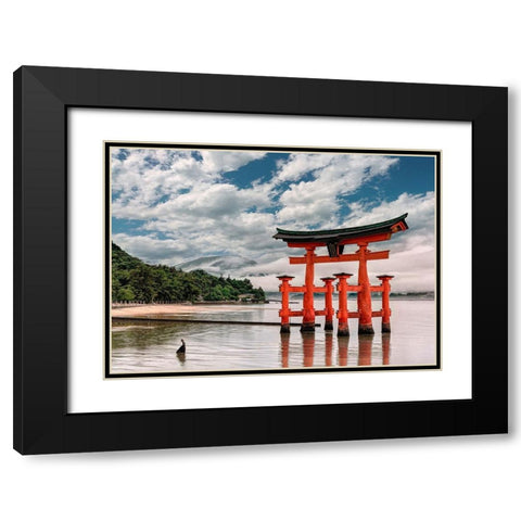 Itsukushima Shrine-Hiroshima-Japan  Black Modern Wood Framed Art Print with Double Matting by Pangea Images