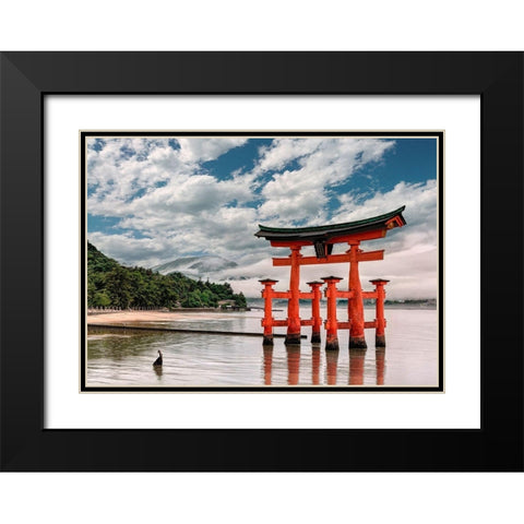 Itsukushima Shrine-Hiroshima-Japan  Black Modern Wood Framed Art Print with Double Matting by Pangea Images