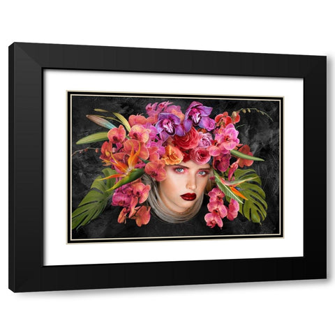 Gaia Black Modern Wood Framed Art Print with Double Matting by Lauren, Julian