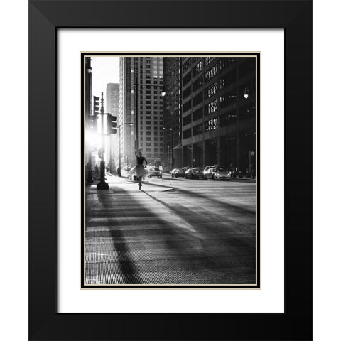 Manhattan Dance Black Modern Wood Framed Art Print with Double Matting by Lauren, Julian