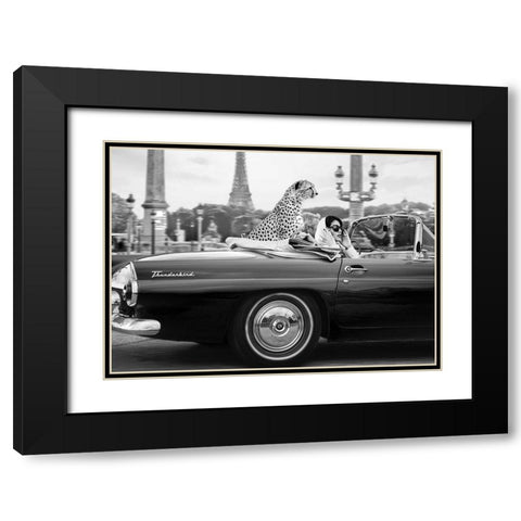 In Paris Black Modern Wood Framed Art Print with Double Matting by Lauren, Julian