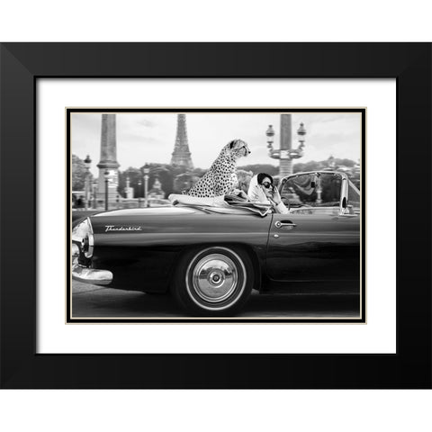 In Paris Black Modern Wood Framed Art Print with Double Matting by Lauren, Julian