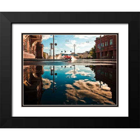 After the Rain Black Modern Wood Framed Art Print with Double Matting by Gasoline Images