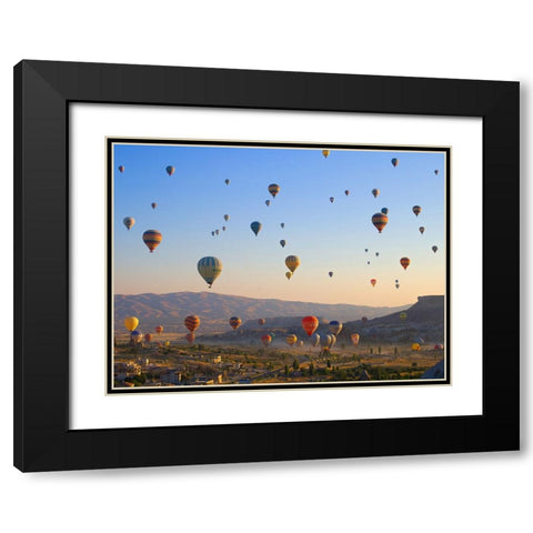 Flying over Cappadocia, Turkey Black Modern Wood Framed Art Print with Double Matting by Pangea Images