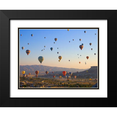 Flying over Cappadocia, Turkey Black Modern Wood Framed Art Print with Double Matting by Pangea Images