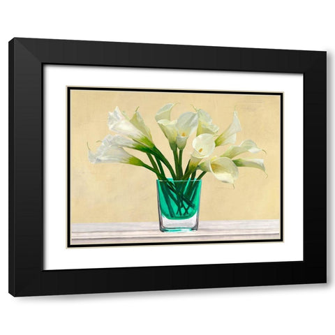 White Callas in a Glass Vase Black Modern Wood Framed Art Print with Double Matting by Antinori, Andrea