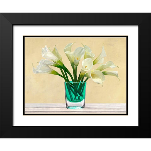 White Callas in a Glass Vase Black Modern Wood Framed Art Print with Double Matting by Antinori, Andrea