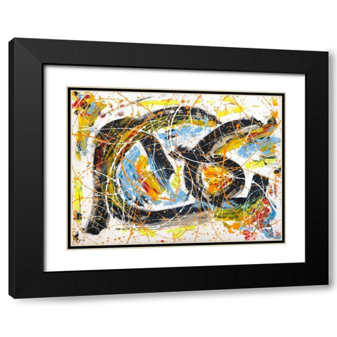 Party Time Black Modern Wood Framed Art Print with Double Matting by Ferri, Bob
