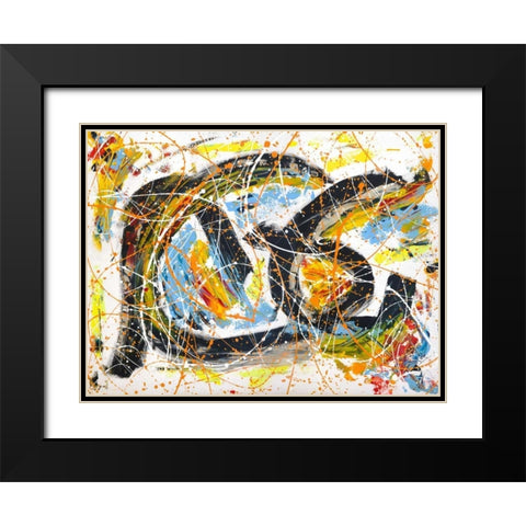 Party Time Black Modern Wood Framed Art Print with Double Matting by Ferri, Bob
