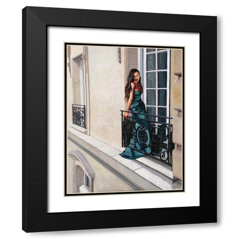 Window in Paris Black Modern Wood Framed Art Print with Double Matting by Benson, Pierre