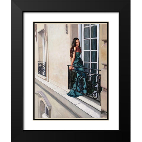 Window in Paris Black Modern Wood Framed Art Print with Double Matting by Benson, Pierre