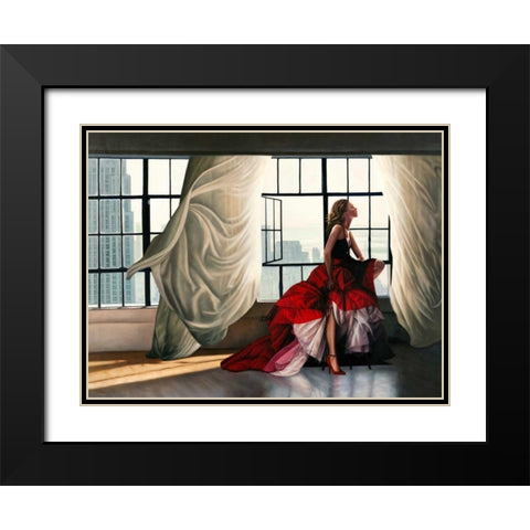 Midtown Breeze Black Modern Wood Framed Art Print with Double Matting by Benson, Pierre