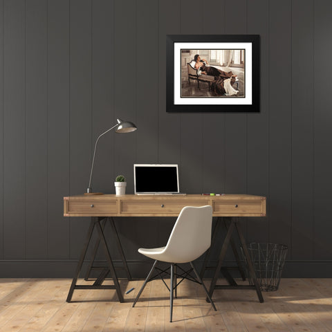Appassionata Black Modern Wood Framed Art Print with Double Matting by Benson, Pierre