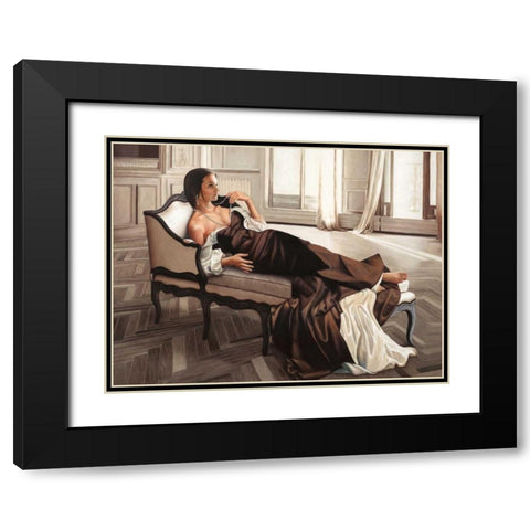 Appassionata Black Modern Wood Framed Art Print with Double Matting by Benson, Pierre