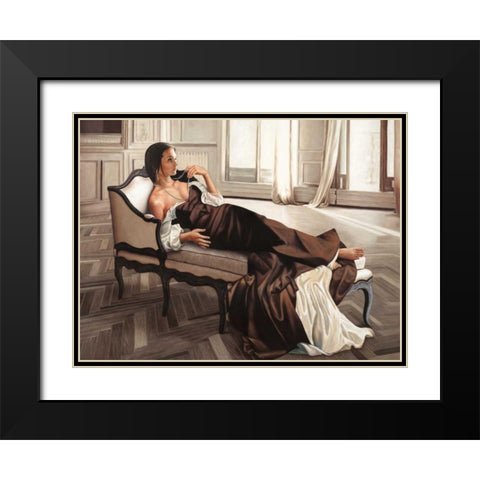 Appassionata Black Modern Wood Framed Art Print with Double Matting by Benson, Pierre