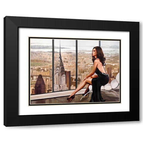 Looking at the sky Black Modern Wood Framed Art Print with Double Matting by Benson, Pierre