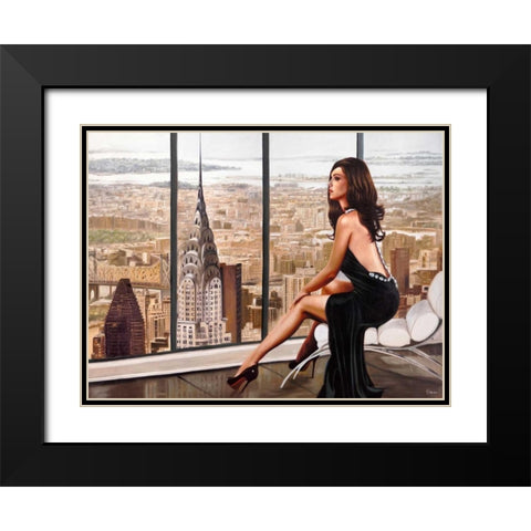 Looking at the sky Black Modern Wood Framed Art Print with Double Matting by Benson, Pierre