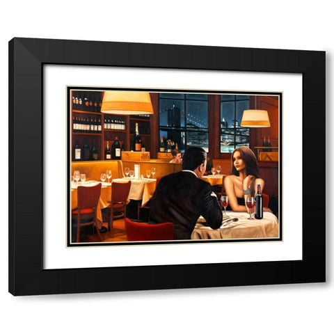 Evening Black Modern Wood Framed Art Print with Double Matting by Benson, Pierre