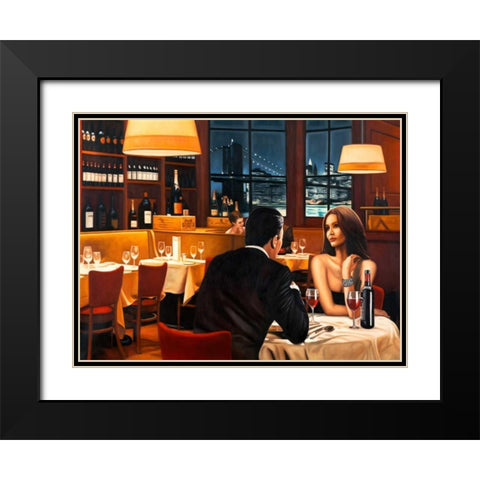 Evening Black Modern Wood Framed Art Print with Double Matting by Benson, Pierre