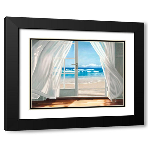 Window by the Sea Black Modern Wood Framed Art Print with Double Matting by Benson, Pierre