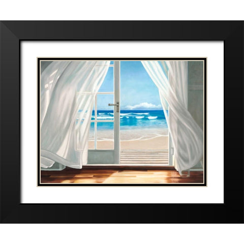 Window by the Sea Black Modern Wood Framed Art Print with Double Matting by Benson, Pierre