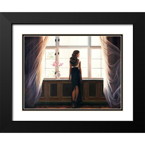 Morning Light Black Modern Wood Framed Art Print with Double Matting by Benson, Pierre
