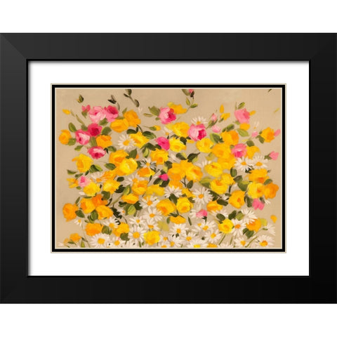Festa dei Fiori I Black Modern Wood Framed Art Print with Double Matting by Borgese, Anna