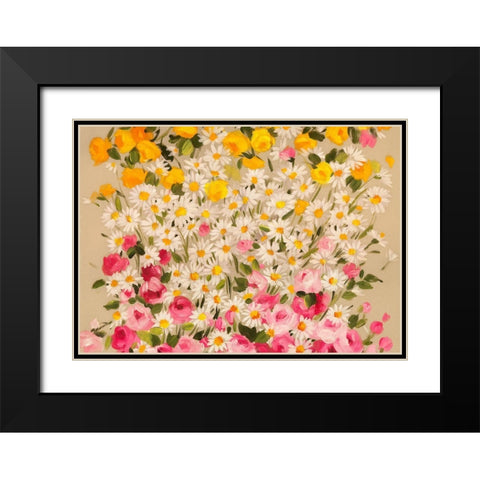 Festa dei Fiori II Black Modern Wood Framed Art Print with Double Matting by Borgese, Anna