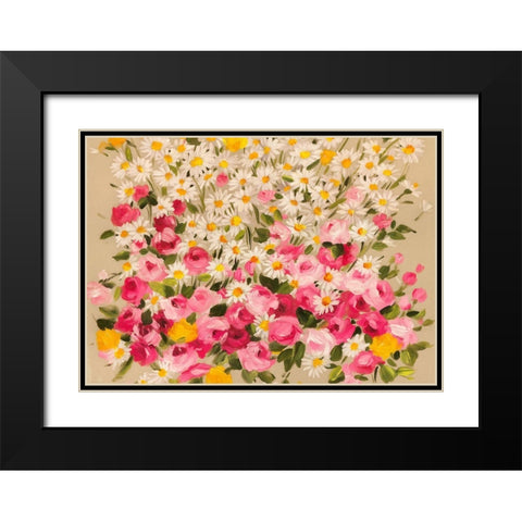 Festa dei Fiori III Black Modern Wood Framed Art Print with Double Matting by Borgese, Anna
