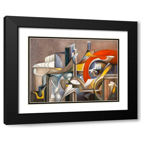 Tramonto Black Modern Wood Framed Art Print with Double Matting by Ceccarelli, Laura
