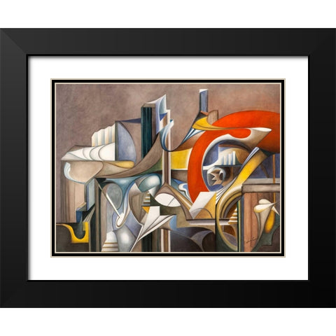 Tramonto Black Modern Wood Framed Art Print with Double Matting by Ceccarelli, Laura