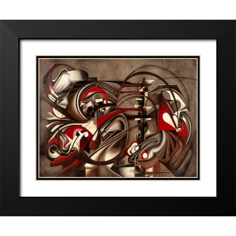 Transmission Black Modern Wood Framed Art Print with Double Matting by Ceccarelli, Laura